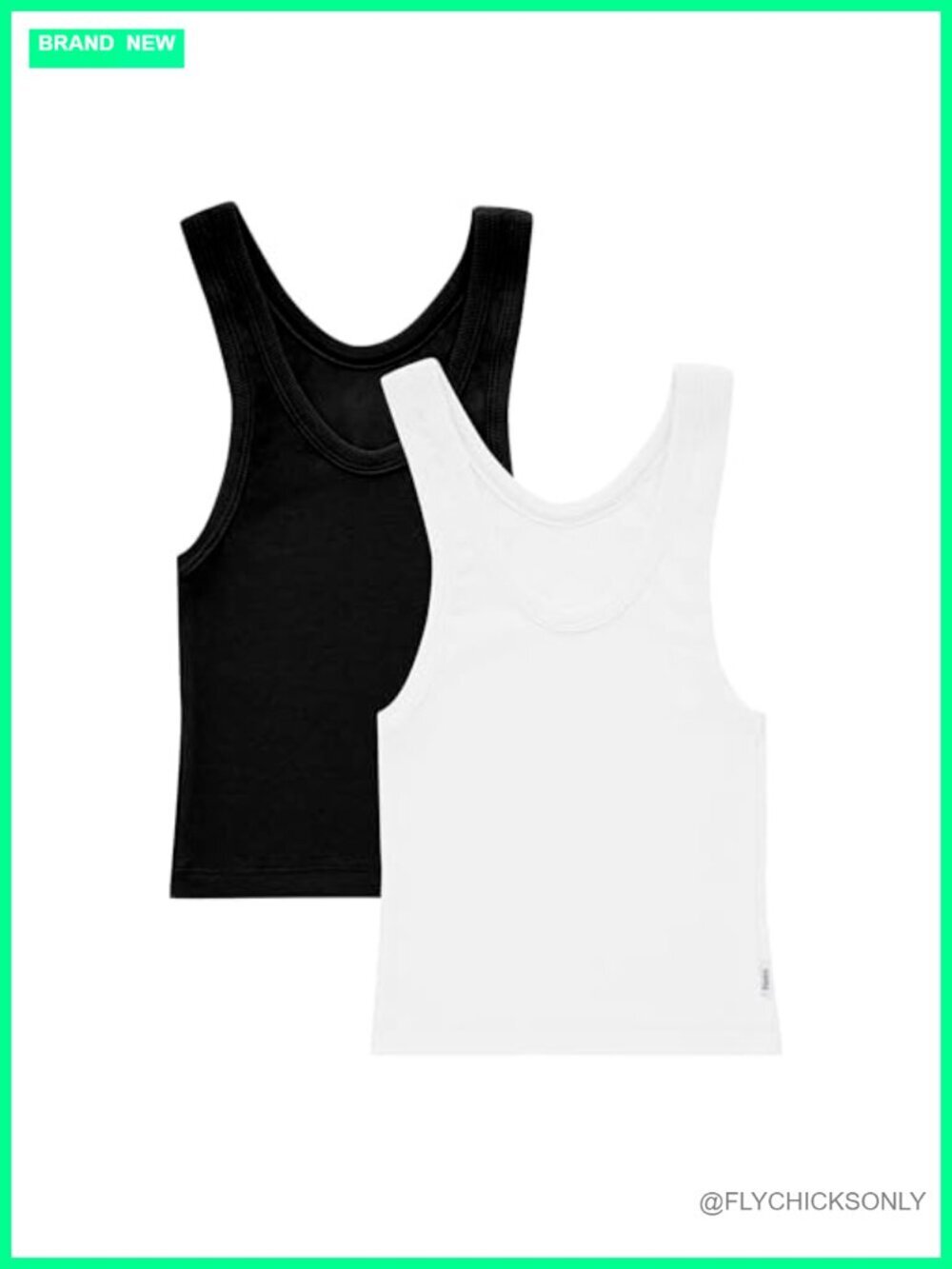 Comfywear Stretch Cotton Ribbed Crop Tank Top 2-Pack